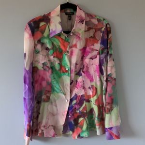 Escada Fantasy Button down Silk size 36